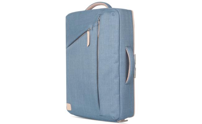Moshi Venturo Backpack Ultra-Lightweight, An ergonomic, crossbody laptop backpack with cushioned compartments for a laptop (up to 15") and an iPad/tablet – Steel Blue